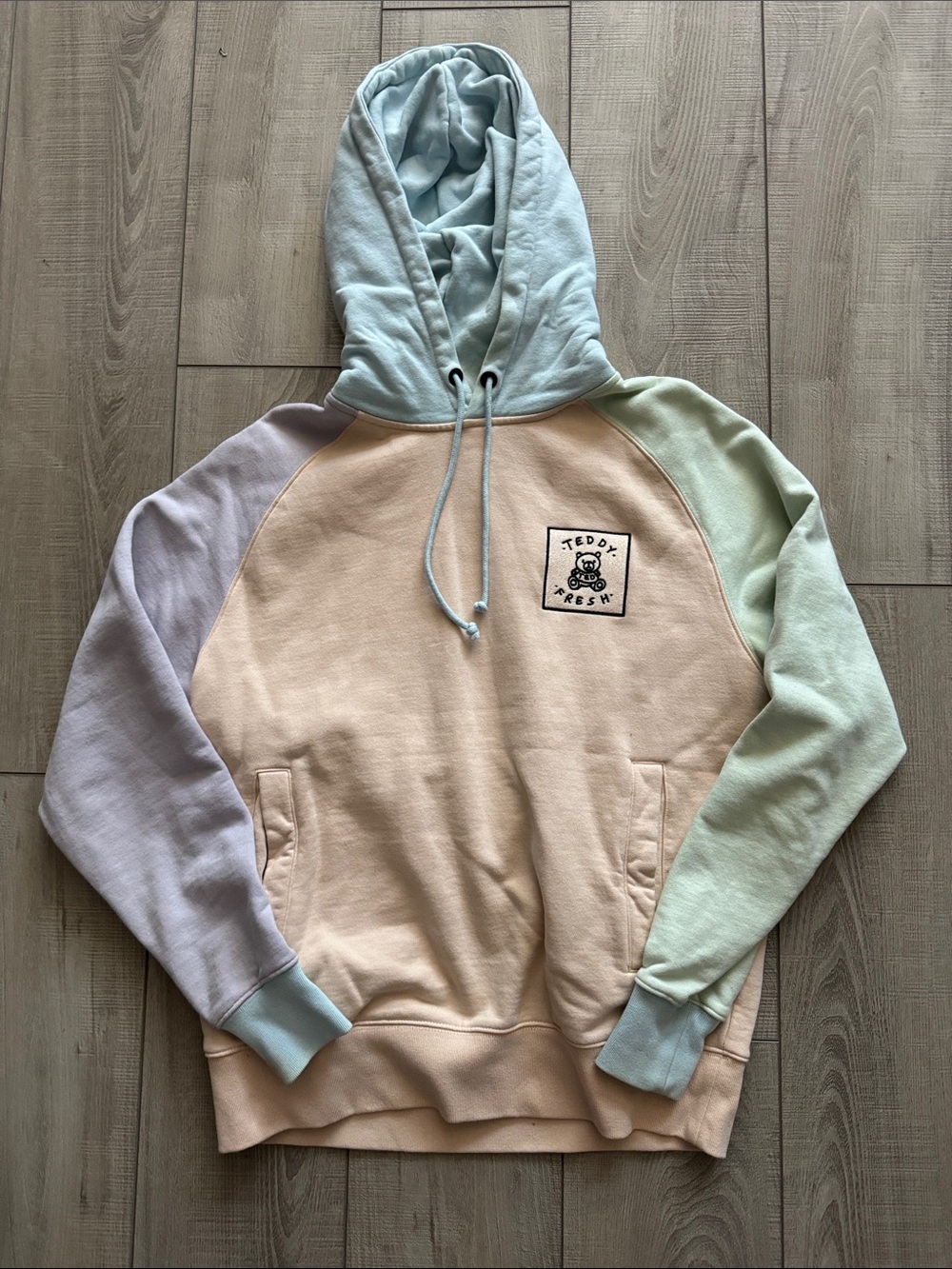 Teddy Fresh Pastel Crewneck Hoodie - Peach, Light Blue, Mint, Lavender